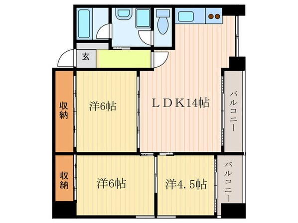 中川第６コ－ポの物件間取画像